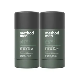 Method Men Aluminum Free Deodorant Stick, Juniper + Sage, 2.65 oz ( 2-Pack )