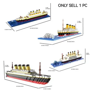 Luxury Cruise Ship Building Blocks Set, Multiple Difficulty Levels, 3D Model Assembly Kit, Office Decor, Home Ornament, Gift Ideas, Stem Building Blocks