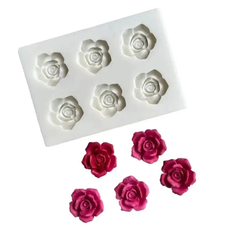 1PC Rose silicone mold Candy Molds Silicone chocolate pudding jelly fondant mold clay plaster resin craft mold diy baking tools