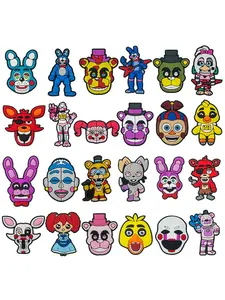 24pcs Cartoon Bear Shoe Charms For Bubble Slides Clogs Sandals,PVC Shoe Decorations Accessories Buckle For Christmas Birthday Gifts