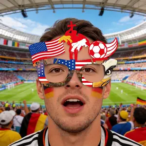 National Flag Glasses Polyester Soccer Fan Accessory - Casual, Festive Matching, Novelty Cup of the World 2026
