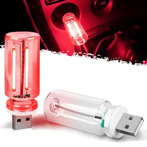 DIBMS USB LED Car Lights Mini LED Bulb Portable Design for Car, Bedroom, Hallway, Desk, No Pole Dimming,Ambient Lighting.Retro Car Lamp Touch Adjustment