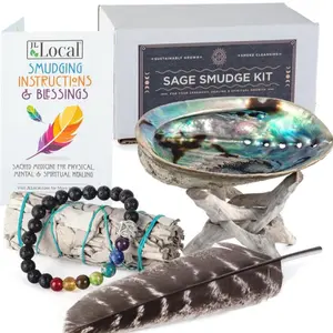 White Sage Smudging Kit Smudge Stick Gift Kit + Instructions & Blessing and  Aroma.