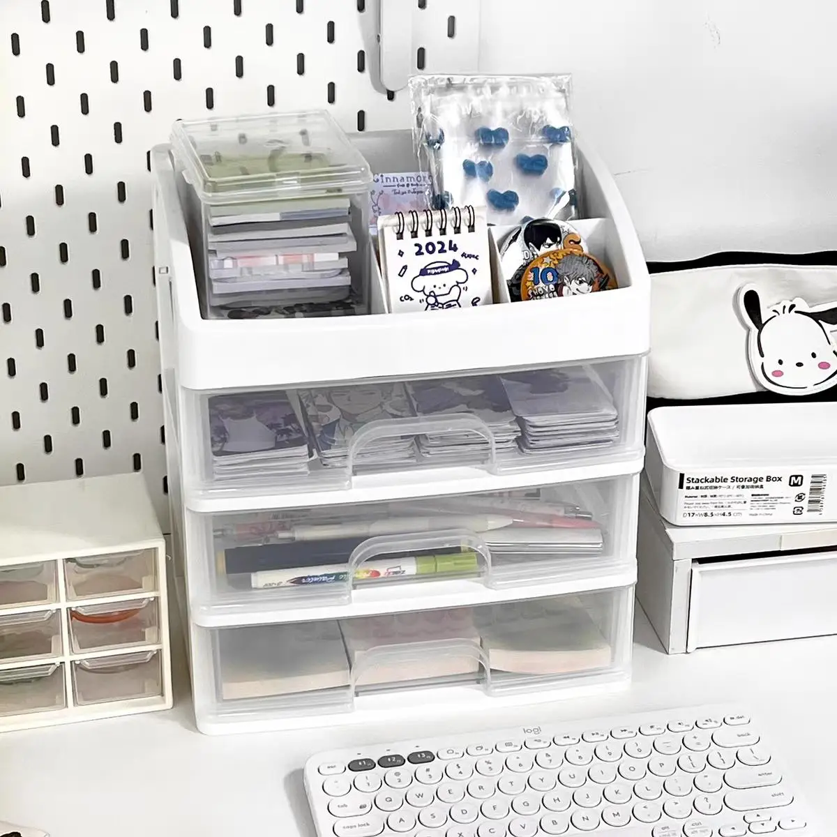 Desktop Drawer Organizer, 1 Count Summer Multi-layer Multi-functional Stationery Storage Rack, Desk Storage Rack, Summer Gifts