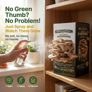 [3-Pack]Organic Oyster Mushroom Grow Kit 3.5 lb | Grow Mushrooms at Home in 7–10 Days | Multiple Harvests | Beginner Friendly Indoor Garden，Father's Day Gift，Deals for You Days