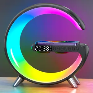 【Women's Day Gifts She'll Love】 – For Wife, Mom & Grandma New Intelligent G Shaped LED Lamp Bluetooth Speake Wireless Charger Atmosphere Lamp App Control For Bedroom Home Decor