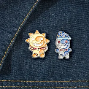 2Pcs/Set Game Five Night At Freddy Enamel Brooch Cartoon Funny Sundrop Moondrop Metal Badge Lapel Pin Jewelry Accessories Gifts