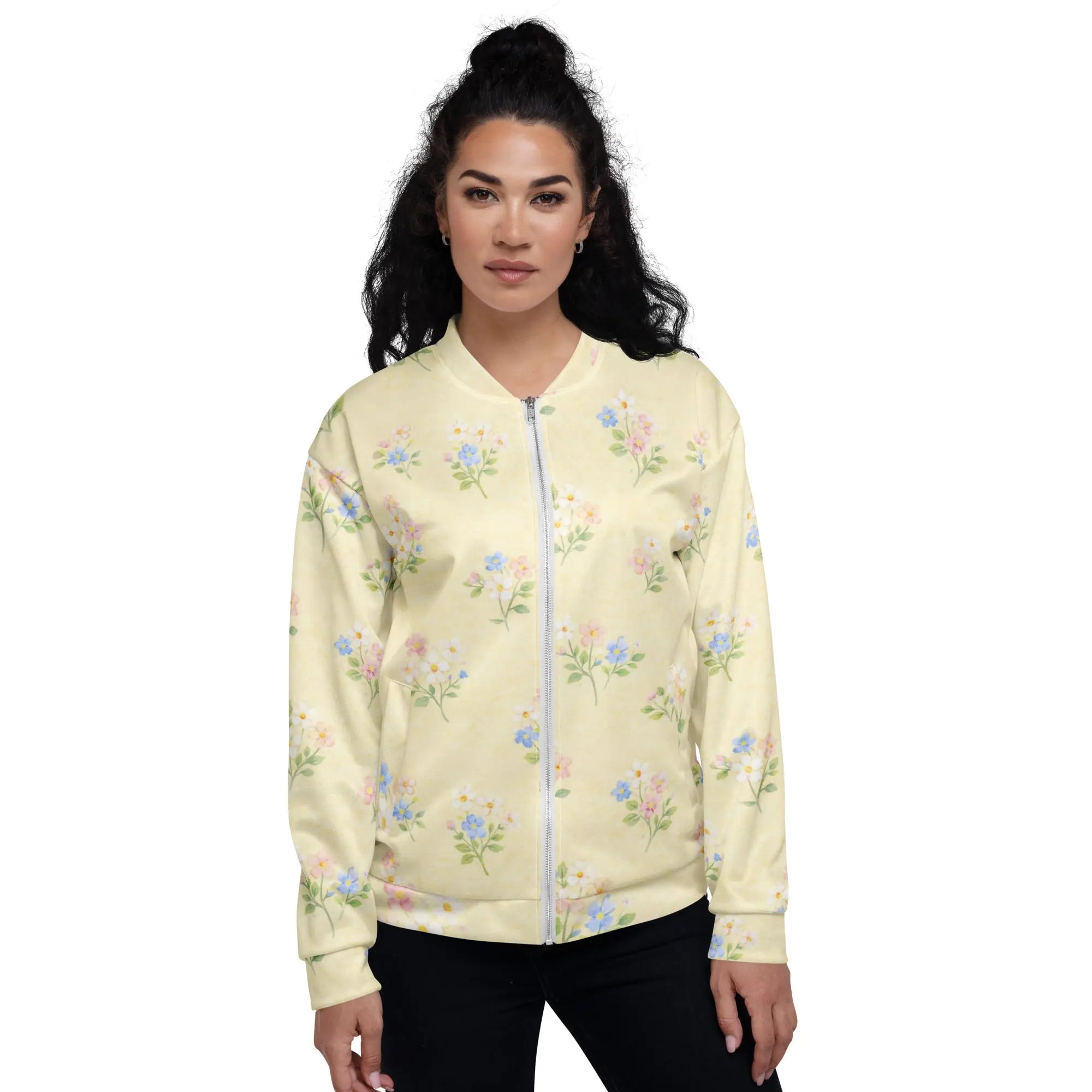 Yellow & Pink Pastel Unisex Bomber Jacket