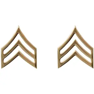 Polished Gold Sergeant United States Army Rank Insignia Pin