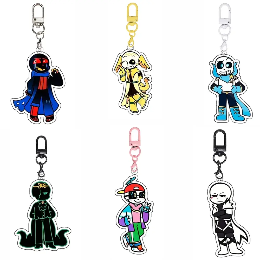 Undertale AU Acrylic Keychain, Sans Cross Fresh Dream Nightmare Killer Charm, Gift for Fans
