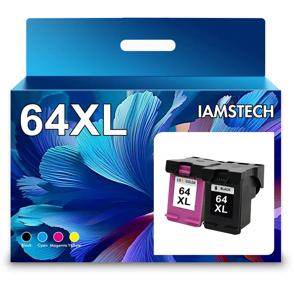 64XL Ink Cartridges Black & Color Combo Pack, Replacement for HP 64 Ink, Compatible with HP Envy Photo 7855 7858 7155 7120 6252 6255 6258 7164 7864  Printers (1 Black, 1 Color)