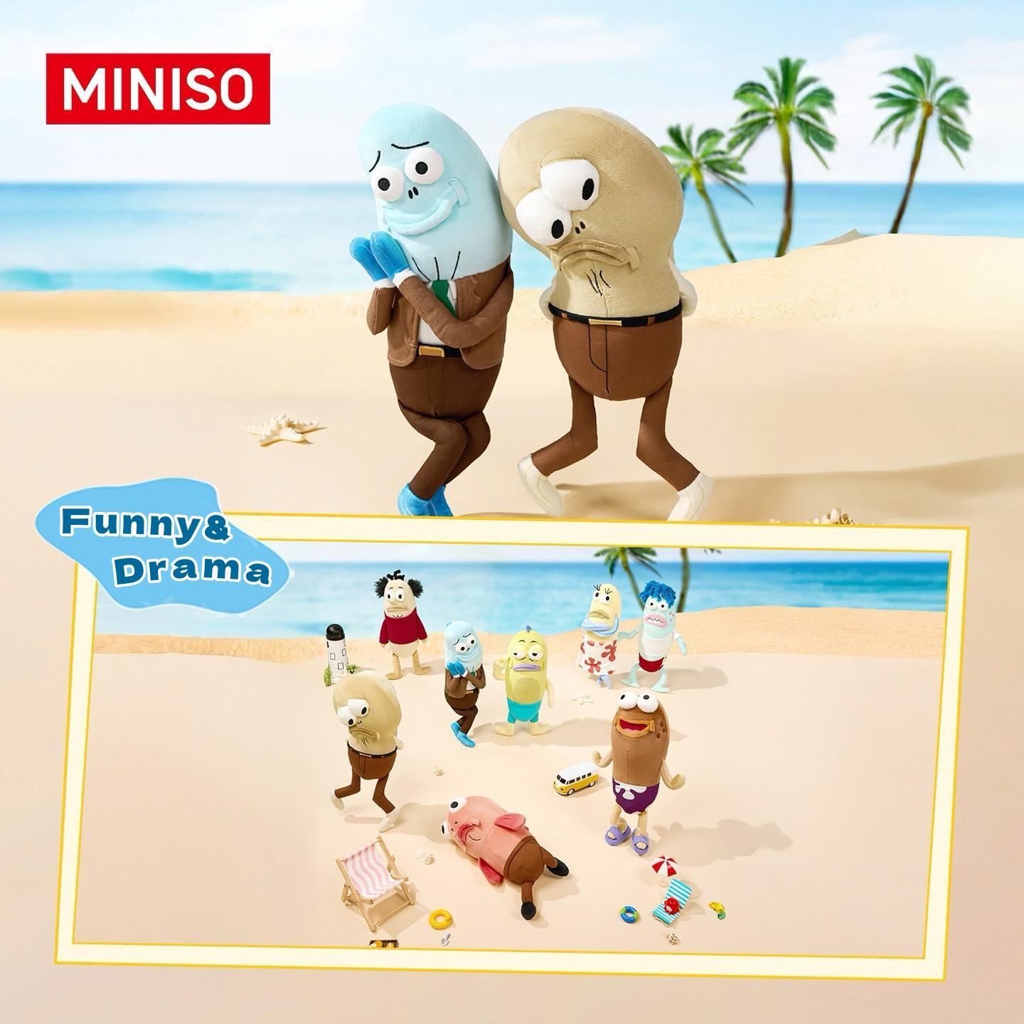 MINISO SpongeBob Official Licensed Random Fish Plush Series, Funny Weird Cute Stuffed Doll, Trendy Emotional Gift for Best Friends & Girls