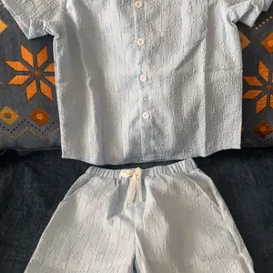 Two-Piece Set Boy's Short Sleeve Shirt & Elastic Waist Shorts Set, Casual Summer Outfits for Kids, Kid's Clothes