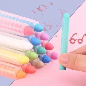 12 Color Dust-Free Chalk & Colored Water-Soluble Chalk Non-Toxic Home Teaching Graffiti Drawing Chalk Safe for Kids