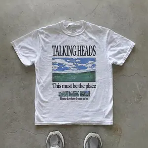 Talking Heads Graphic T-Shirt, This Must Be the Place Lyric Tee, Vintage Graphic Tees, 70s Rock Inspired Shirt, Gothic Grunge Y2k Emo Scene Amity Affliction Style Clothes Gifts For Men Women Streetwear