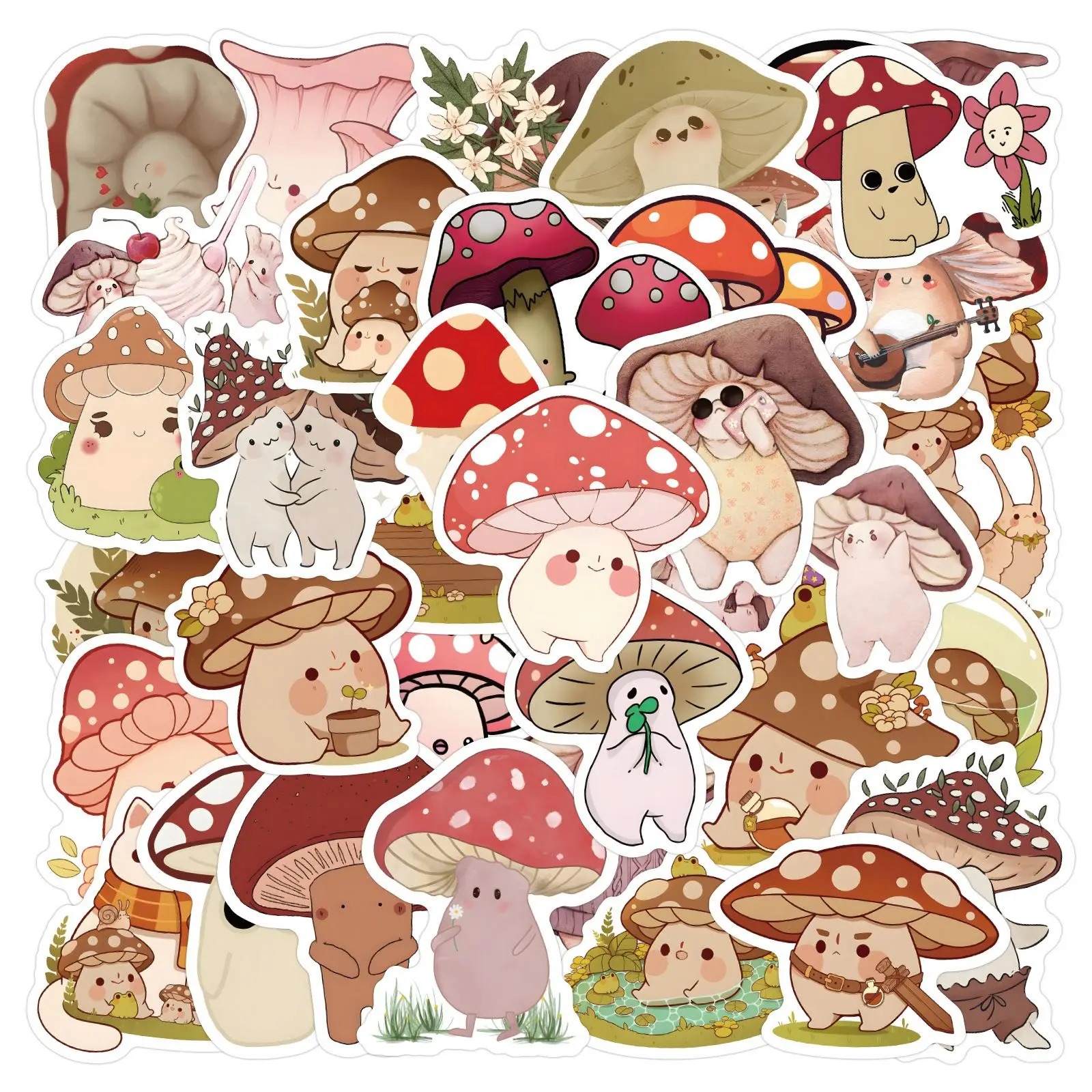 Cartoon Mushroom Pattern Car Window Sticker, Creative Cute Mushroom Car Sticker, Car Body Decorative Sticker For Car Truck Window, Car Decorations