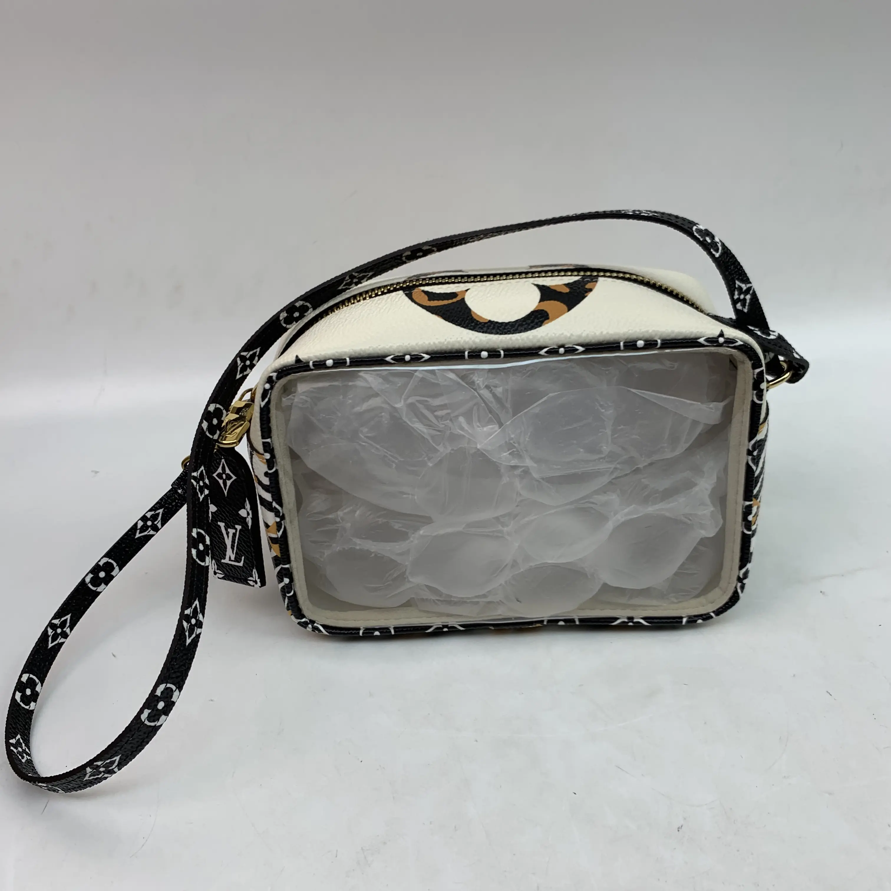 Pre-owned Louis Vuitton Jungle Monogram Zebra Print Transparent Vanity Crossbody Bag SOHO