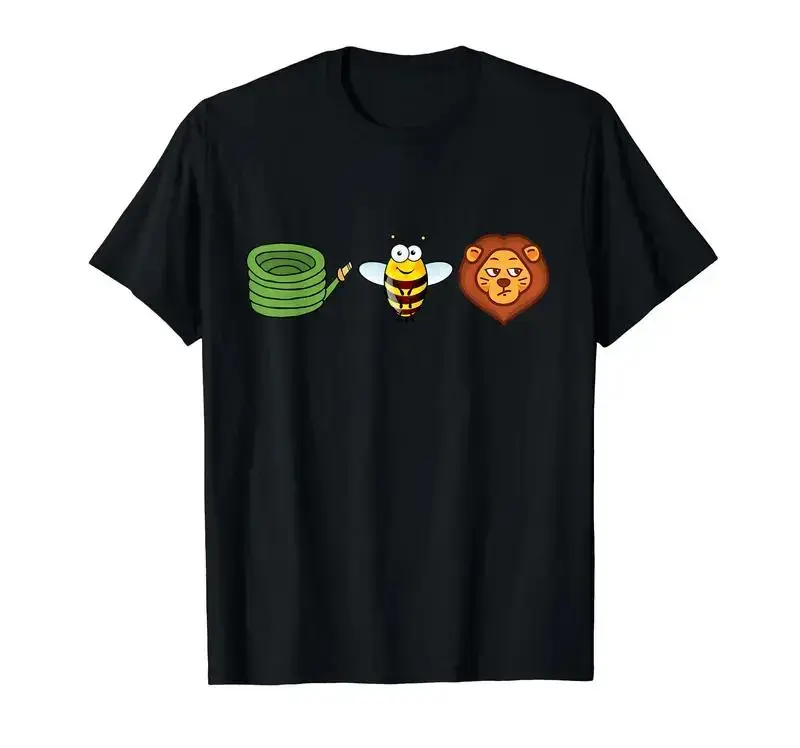 Hose Bee Lion Mens T Shirts Cotton Short Sleeve T-Shirt Crew Neck Tees Casual Shirt