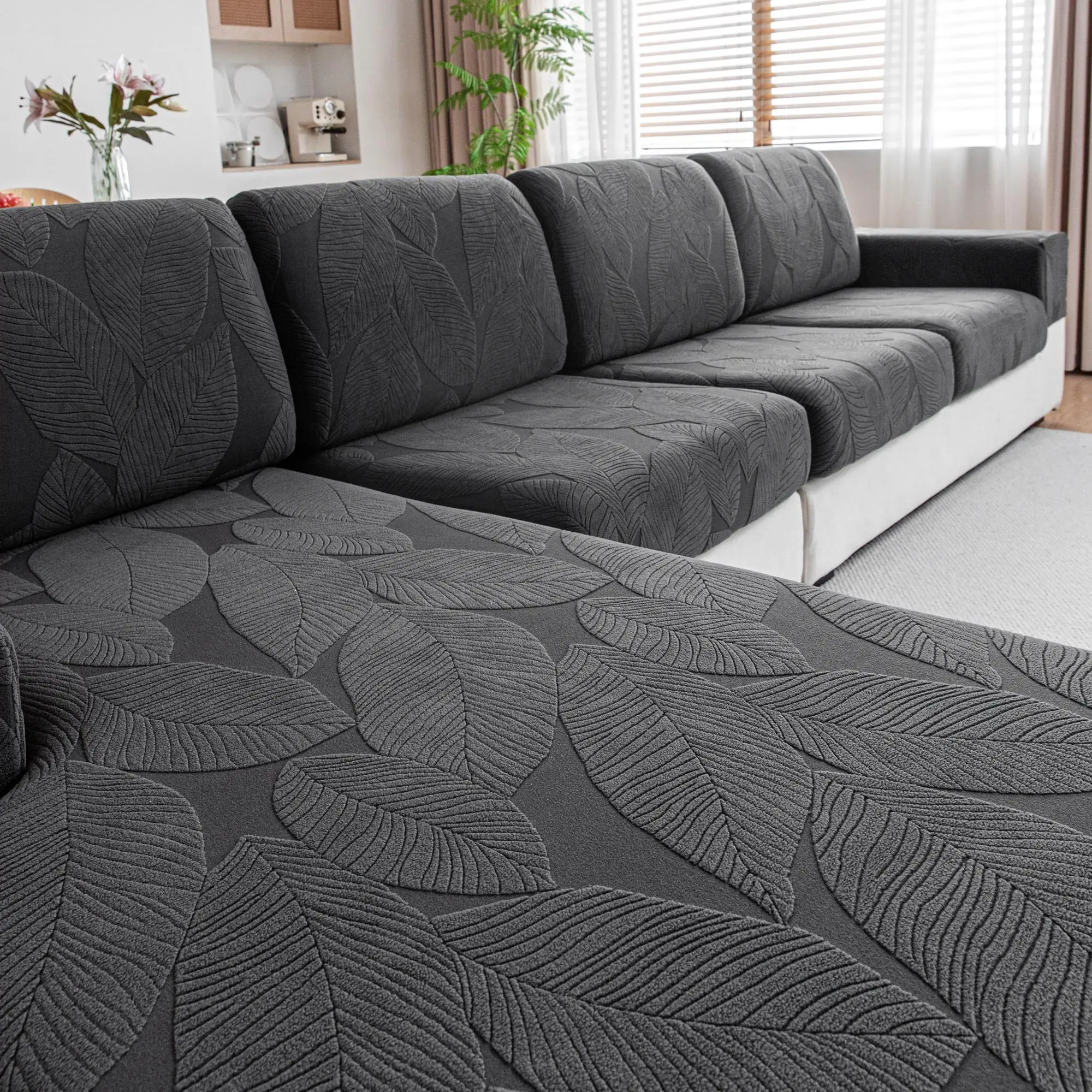 Leaf Pattern Sofa Cover, 1 Count Non-slip Sofa Seat Cover, Soft Comfortable Couch Protector for Home Living Room, Home Decor