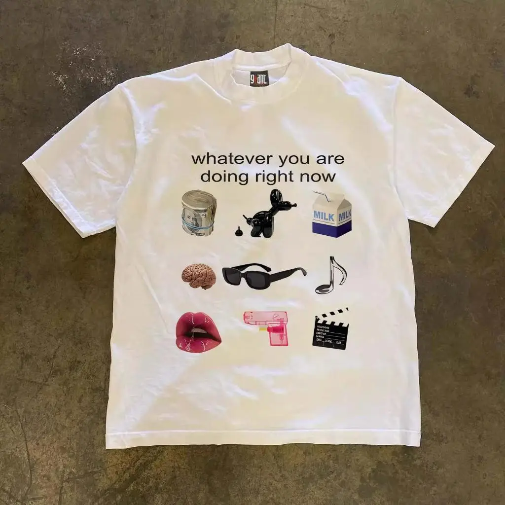 Korean Style Woven Eyebrow Graphic Oversized T-Shirt | Cream Unisex Casual Tee | Trendy Short Sleeve Top for Men & Women | Fashion Streetwear Shirt | SKU mxqtrplazv