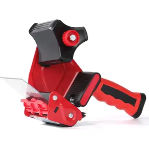 3 Inch Wide Packing Tape Dispenser  Seal Packing for Use Tape Dispenser  for Shipping, Moving, Carton and Box Sealing-Red