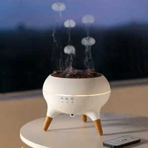 Dynamic Jellyfish-Shaped Dual-Mode Ultra-Quiet Humidifier & Essential Oil Diffuser 250ml 3-in-1 Timed Aromatherapy Device with Seven-Color LED Night Light Remote Control for Yoga Relaxation Home Office