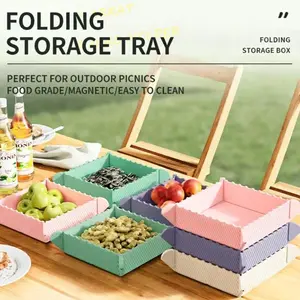 Multifunctional Foldable Storage Box, Fruit Vegetable Organizer, Home Organizer, Magnetic Refrigerator Mat, High Temperature Insulation Pad, Easy to Clean, Suitable for Various Occasions