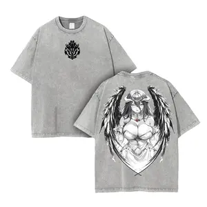 [KM 100%cotton]Albedo Overlord Vintage Tee – Washed Oversize Anime Graphic T-Shirt | Limited Edition for Anime Fans. Oversized Clothes men's t shirts,cotton tee shirt,invincible shirt,funny graphic tee,funny shirts men,humor graphic tee,Streetwear