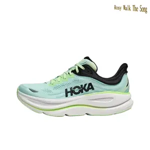 Unisex Mint Green Platform Walking Footwear Knitted Breathable Mesh Upper Black Graphic Accent Soft Lime Green Gradient Line Multi-Layer Off White EVA Foam Sole Fresh Outdoor Daily Commute Sneakers