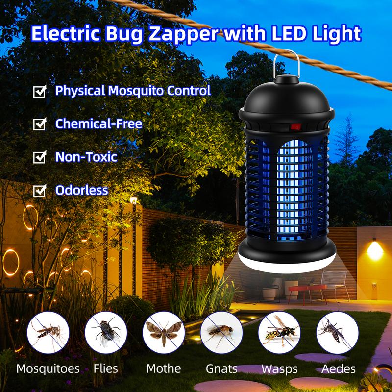 Electric Mosquito Zapper Outdoor Indoor, Bottom LED light Bug Zapper Fly Trap Insect killer for Summer Home, Backyard, Patio, Garden, New year and christmas gift Electric Mosquito Zapper Outdoor Indoor, Bottom LED light Bug Zapper Fly Trap Insect killer for Summer Home, Backyard, Patio, Garden, New year and christmas gift
