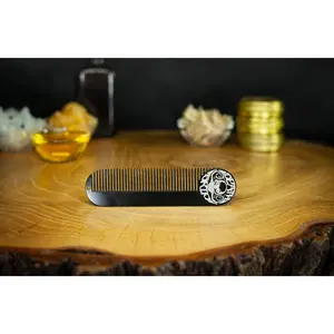 Large Metal Death Grip Keychain Pocket Beard & Mustache Comb | 5" x 1.25"