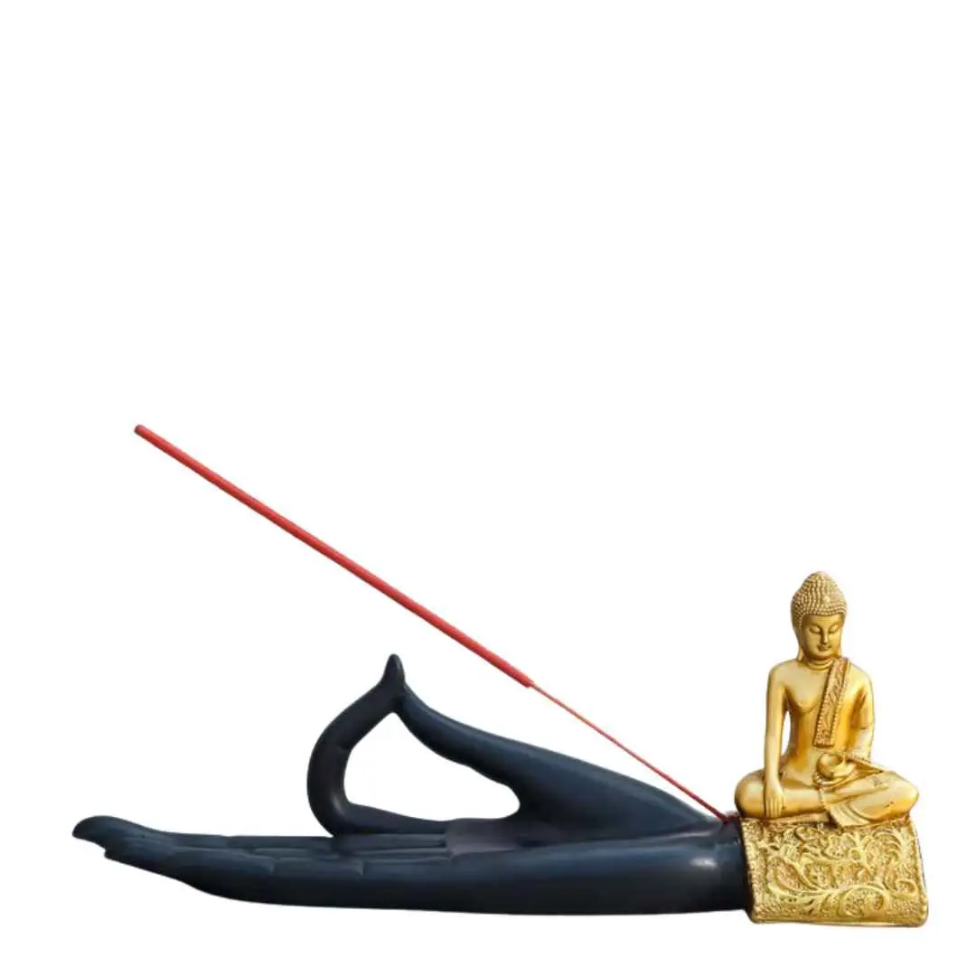 Buddha On Hand Incense Burner, Fragrance-Diffusing Decor for Literature & Art Enthusiasts