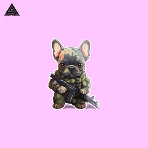 French Bulldog Sticker || vinyl sticker, water bottle sticker, tumbler stickers, laptop decals, waterproof sticker, tactical stickers Decor Decorative