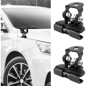 2PCS Adjustable Universal Car LED Light Bar Mounting Brackets with Hex Wrenches for Car Truck SUV Hood Grill Mount Black