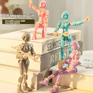 Magical Girl DIY Action Figure, Educational Building Blocks Toy, Joint Movable Doll, Creative Decor & Gift for young people