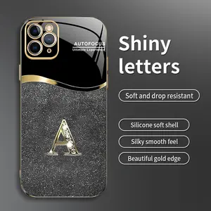 Suitable for [iPhone 11 Pro Max] New high-end flash letter environmentally friendly silicone mobile phone case New business simple electroplating silicone mobile phone case Affordable anti-fall and anti-fingerprint-888