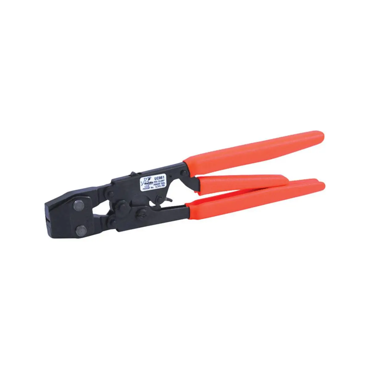 212 MAIN Heavy-Duty PEX Clamp Tool - 0.37 in. Stainless Steel Pipe Crimping, Orange Patent Grip Handle, PEX-Compatible Kitchen Plumbing Accessory