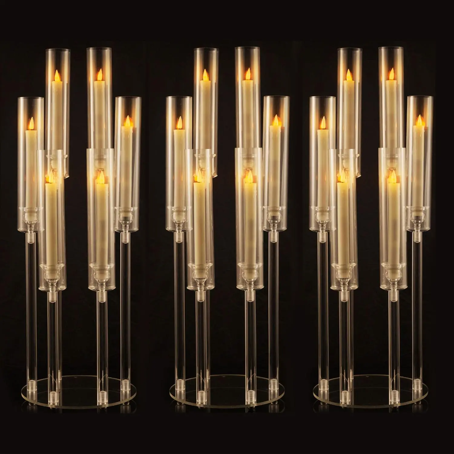 Clear Acrylic Candle Holder Set, 1 Count Modern Simple Vintage Candle Stand, Decorative Candle Holder for Home Party Wedding, Home Decor Supplies, Home Decoration, Home Accessories