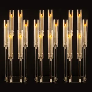 Clear Acrylic Candle Holder Set, 1 Count Modern Simple Vintage Candle Stand, Decorative Candle Holder for Home Party Wedding, Home Decor Supplies