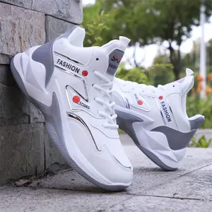 Men's High-Top Casual Sneakers - Breathable Mesh & PU Upper, Durable Rubber Sole, White/Black/Red Accents - All-Season Lace-Up Walking Shoes for Running, Gym & Casual Attire, Walking Sneakers |   Casual Style |   Stylish Accents, High Top Sneak
