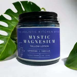 Mystic Magnesium Infused Tallow Lotion for Anti Inflammatory and Hormone Friendly Skincare new bodybutter