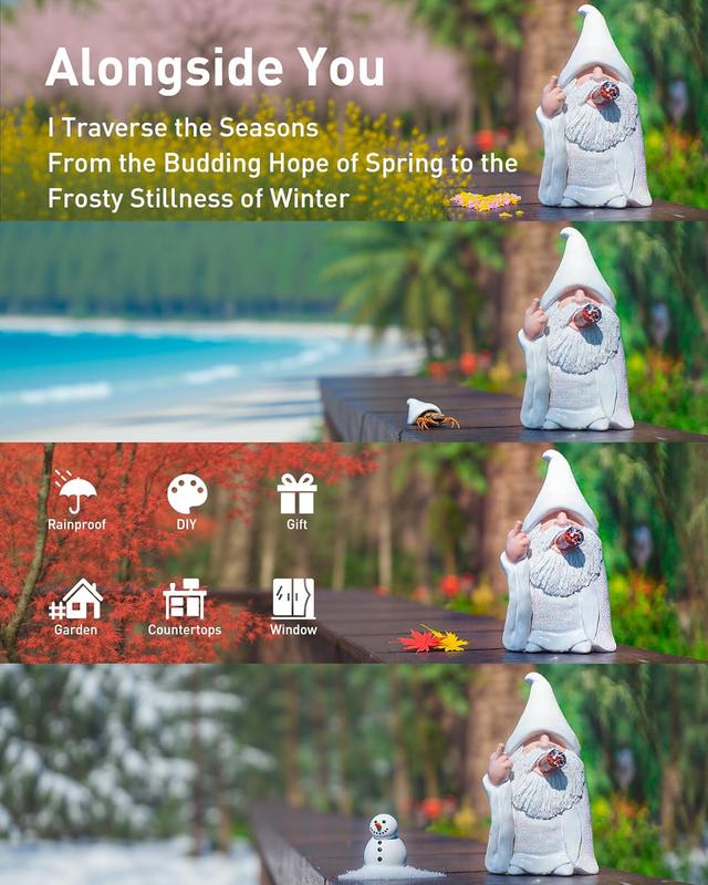 Funny Garden Gnomes, 5.9 Inch Pipe Garden Gnome, Naughty Gnomes Decorations for Home Outdoor Patio Lawn Yard Garden Statues Decor Halloween Housewarming Easter for Man