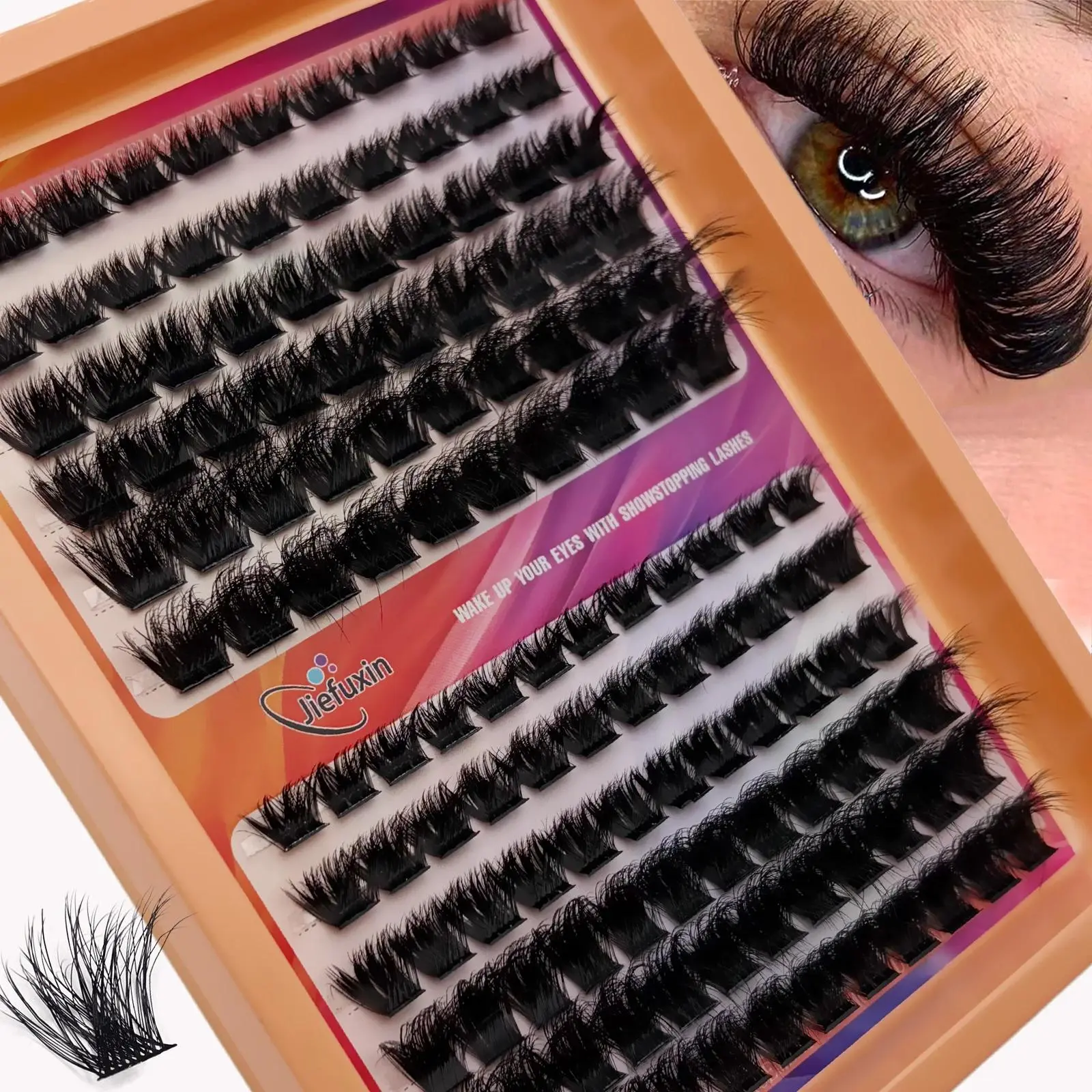 DIY LashClusters 8-16mm Mix Length 3DFluffy Faux Mink Lashes Individual Eyelash Extensions Natural Volume Segmented False Lashes Puff Lash Clusters Mega Volume Lashes