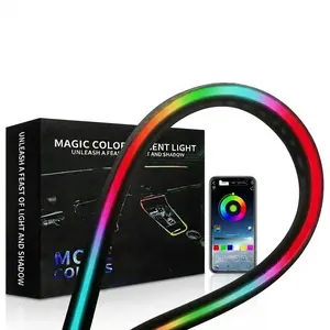 Car Ambient Interior LED Lighting Kit - USB Fiber Optic Strip Lights with Smart App & Music Sync, Multicolor Neon Car Decoration Accessories, Ideal Birthday Gift for Car Enthusiasts