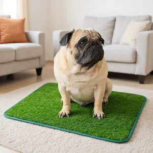 Pet Potty Training Pad, 1 Count Durable Artificial Grass Dog Potty Pad, Easy Clean Anti- odor Toilet Training Tool, Dog Toilet Pad, Dog Mat, Dog Stuff, Pet Supplies pellet  litter Foldable Enclosed Cat Litter Box