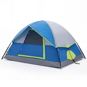 Portable Waterproof Camping Tent with Rainfly for 2-4 People, Easy to Set Up for Family Camping Trips