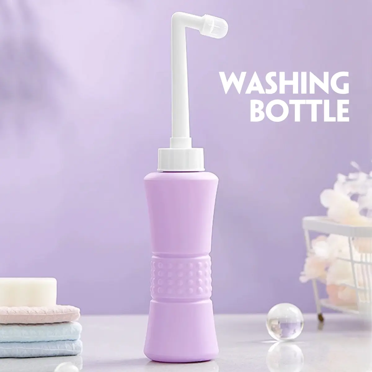 1 piece 500ml portable bidet, travel bidet, Handheld Bidet Sprayer For Toilet, Bathroom Bidet Sprayer, 14-hole retractable tube nozzle, handheld peri bottle, suitable for hygiene cleaning and travel use
