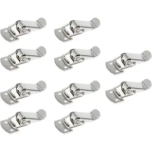 Mini Size Stainless Steel Latch Catches Clamp for Toolbox, Cases, Chests - Pack of 10