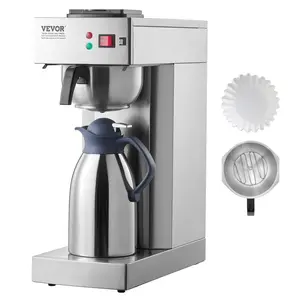 【Summervibes】VEVOR 12 Cups Commercial Drip Coffee Maker,  Coffee Maker Machine with Thermal Carafe to Keep Warm or Cold, Stainless Steel Pour Over Coffee Brewer for Restaurant, Office, Cafe