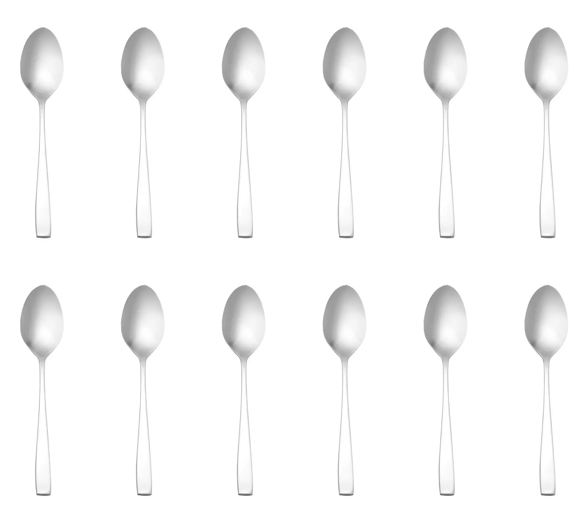Godinger Set of 12 Chisel Matte 18/0 SS Teaspoons